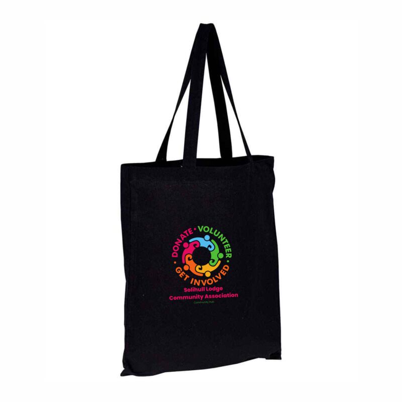 Solihull Lodge Cotton Short Handle Tote Bag Black Thumbnail